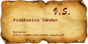 Vidákovics Sándor névjegykártya